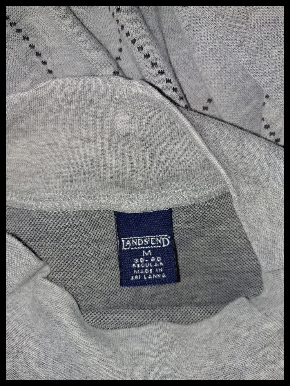 Lands' End Gray Diamond-Pattern Mock Turtleneck - Picture 4 of 4